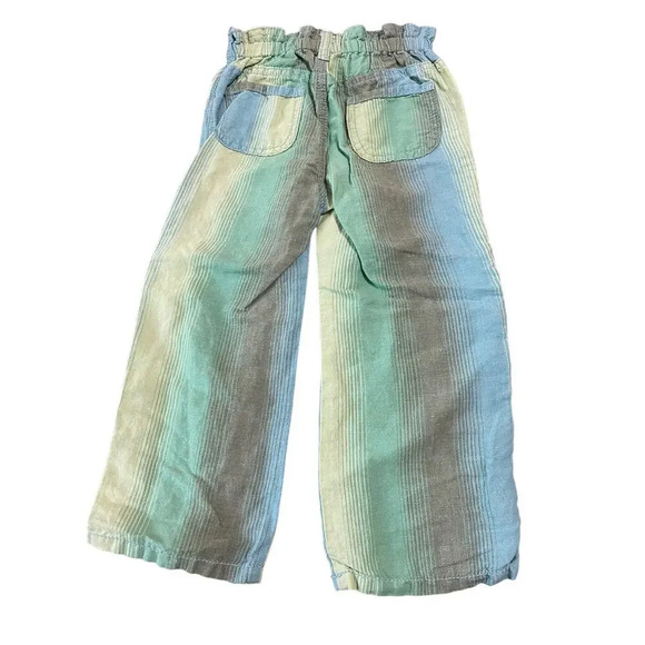 Baby Gap 2007 Cottagecore Size 3T Pastel Blue Lime Green Striped Pants Vibrant - Picture 2 of 4